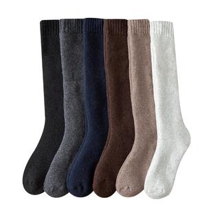 棉袜子男长袜冬季羊毛袜加绒加厚保暖长高筒袜冬款羊毛小腿袜男士