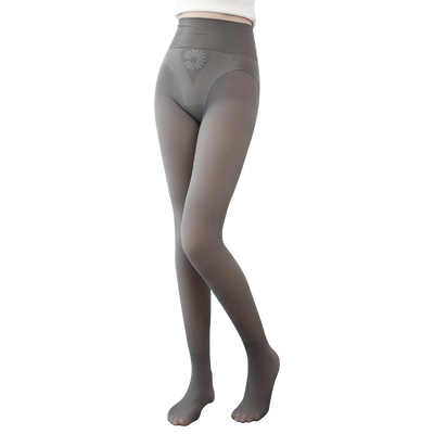 秋冬空姐灰加绒一体打底裤连裤袜