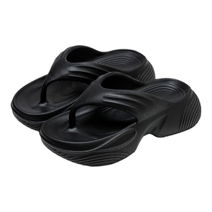 人字拖厚底女夏外穿2026新款夏季海边海岛沙滩防滑防臭软增高黑色