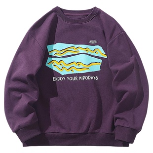 mipo春季儿童卫衣男女童圆领套头柔软透气宽松休闲百搭索罗那上衣