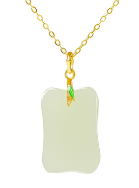 宫里上新天然和田玉无事牌项链