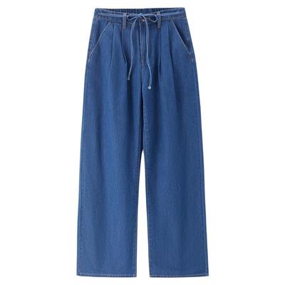 Giordano牛仔裤长裤绑带凉感