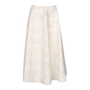 J＆NINA立体浮雕提花半身裙女春夏高腰中长款伞裙新中式A字裙遮胯