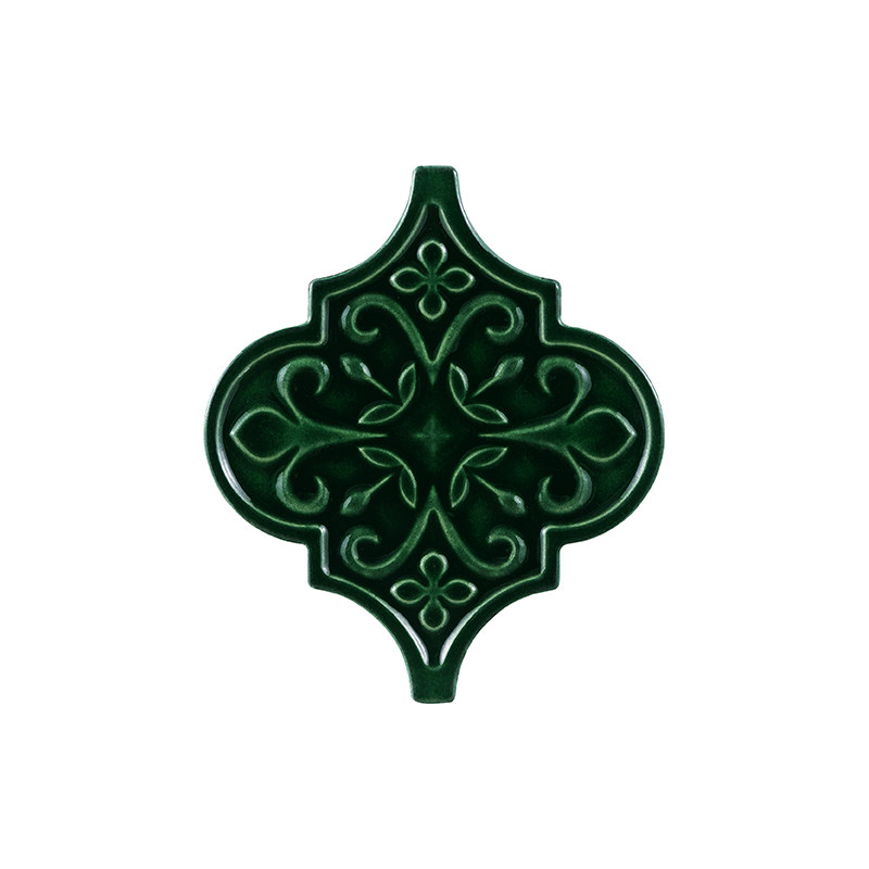 法式卫生间瓷砖复古厕所浴室厨房灯笼小花片墨绿色娘惹手工墙面砖