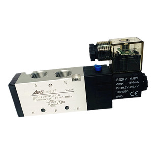 4V310-10气阀电磁阀 两位五通气动换向阀 气缸控制阀AC220V DC24V