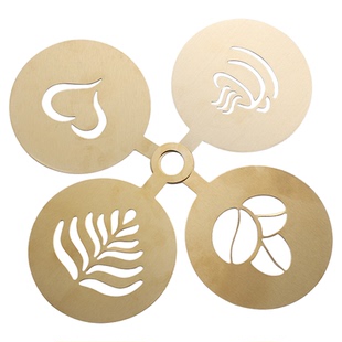 不锈钢430咖啡拉花模面包撒粉喷花模具花式奶茶印花模