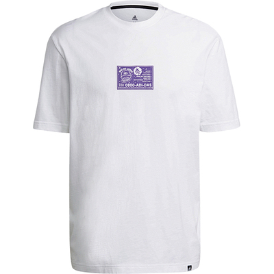 阿迪达斯男士时尚印花休闲短袖