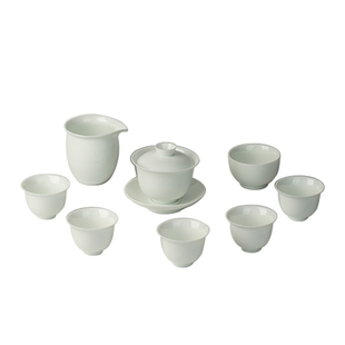 三勤堂茶具白瓷三才盖碗家用陶瓷茶杯功夫茶具套装泡茶碗高档礼盒