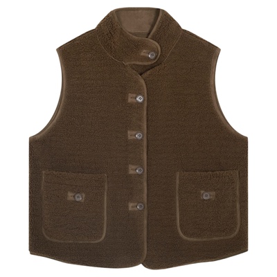 BUCH WEAR马甲女2025冬季新款巴恩风仿羊羔绒无袖外套602743