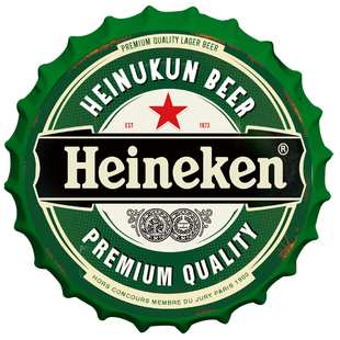 复古创意啤酒盖酒吧装饰铁皮画休闲工业风墙面美式铁艺挂件瓶盖子