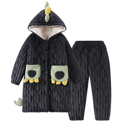 猫人儿童珊瑚绒家居服套装