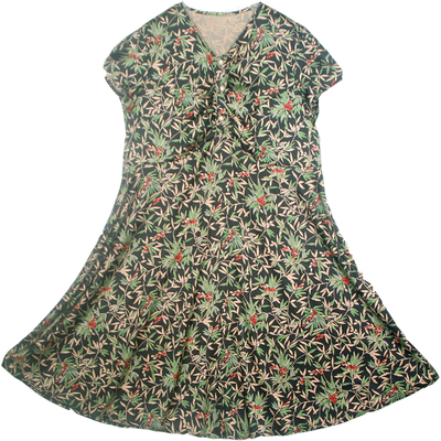 胖妈妈裙子香云纱大码显瘦连衣裙