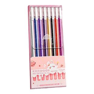 彩色闪光笔啫喱发光亮晶晶流沙银光珠光标记手帐儿童画画笔记带闪粉水彩笔荧光笔高光小学生专用划重点手抄报