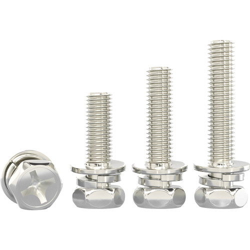 铁镀镍十字槽外六角三组合螺丝钉带平垫弹垫凹穴组合螺栓M4M5M6M8