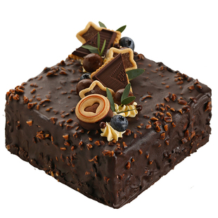 阿拉甜点梦龙巧克力脆皮淋面动物奶油低糖蛋糕成都绵阳同城送上门