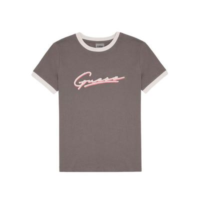 GUESS女士撞色百搭通勤直筒短袖T恤-V4YI05K8FQ4