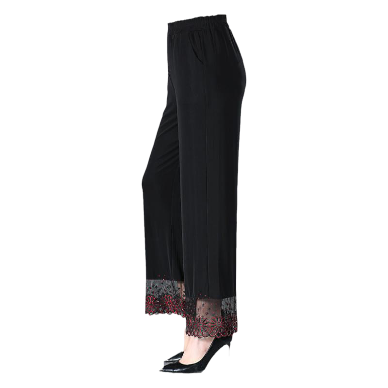 夏季冰丝妈妈弹力阔腿九分