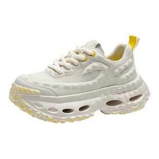 马克华菲男鞋2026新款春季透气网面男士休闲鞋软底增高轮胎老爹鞋