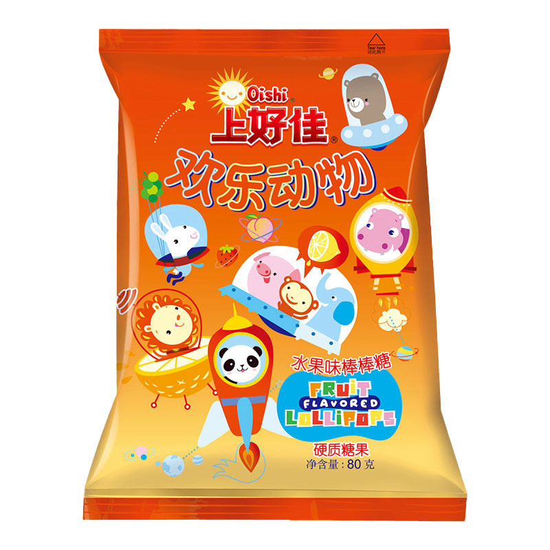 上好佳动物棒棒糖混合水果味糖果