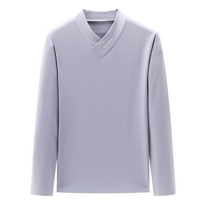 新款加厚男士拉丁舞服上衣摩登舞长袖训练服国标交谊舞蹈练功T恤