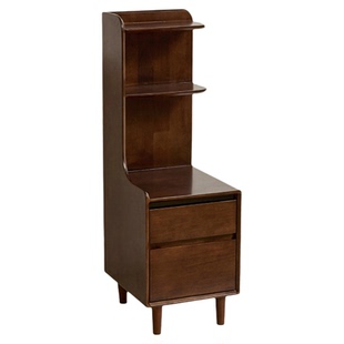 实木转角床头柜小户型床边夹缝书架置物架收纳柜一体家用储物柜子