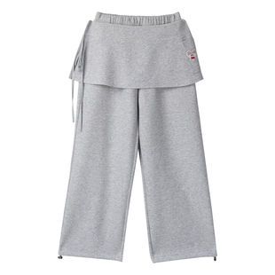 local aliens外星沙龙美式复古叠穿真两件裤裙宽松显瘦卫裤长裤女