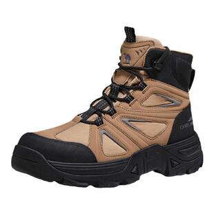 骆驼男鞋秋冬新款户外加绒保暖雪地靴防滑厚底徒步鞋高帮马丁靴男