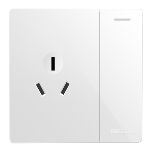 德力西官方旗舰店大面板明装三孔16a插座带开关一开双控空调面板