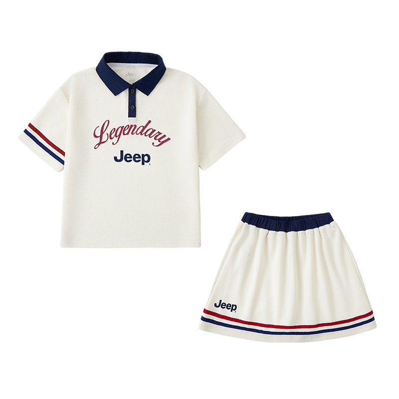 Jeep女童夏季POLO短袖短裙套装