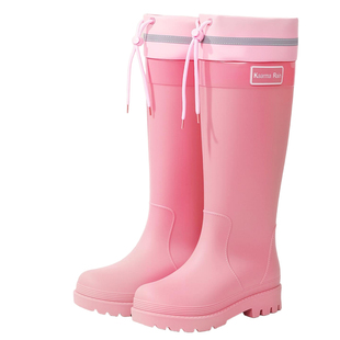 户外束口高筒雨鞋雨靴长筒大童过膝上学专用男童女童防滑防水水靴
