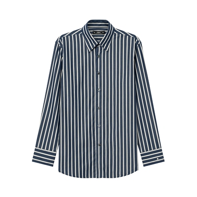 JDV商场同款蓝色条纹纯棉衬衫