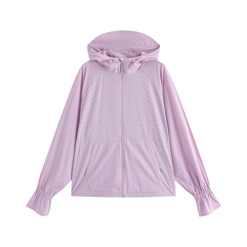 艾莱依防晒衣女新款黄色夏季中长款连帽防晒服户外穿搭休闲薄外套