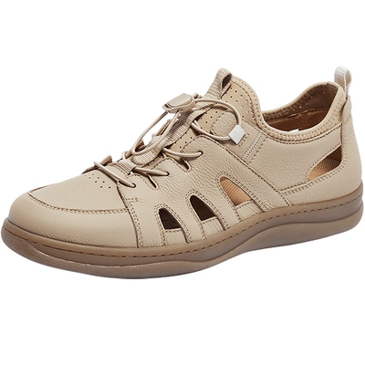 森达洞洞鞋男款春夏新款户外休闲平底猪笼罗马凉鞋K1631CK4