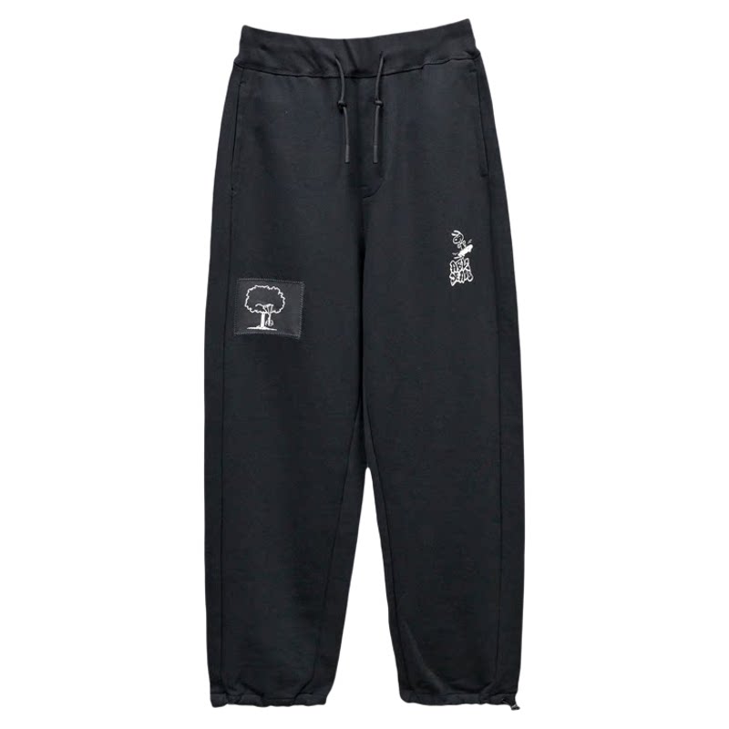ABLEJEANS男女同款黑色印花卫裤