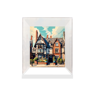 POP适用乐高10350英伦街角亚克力一体展示盒积木防尘罩模型收纳盒