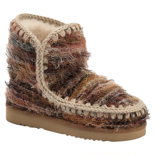 mou2025秋冬新款爱斯基摩女士限量彩色毛呢羊皮毛一体雪地靴