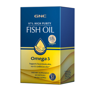 GNC健安喜皇冠97 高纯度dha深海鱼油软胶囊epa成人Omega3健身补脑