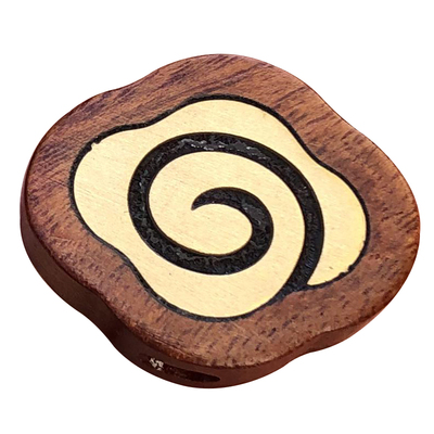 祥云桃花福字檀木DIY饰品小配件