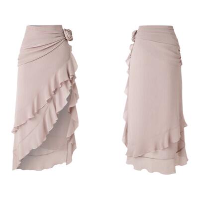 4muggle翻折抹胸上衣荷叶边半裙