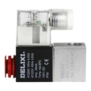 德力西气动换向电磁控制阀2V025-08二位二通断阀24/220V空压机