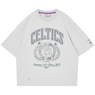 杰克琼斯男装NBA联名春季新款潮简约篮球立体胶印适廓形圆领短袖