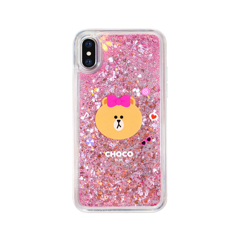 line布朗熊iphone11promax手机壳流沙苹果x创意xs全包7潮牌8女xr