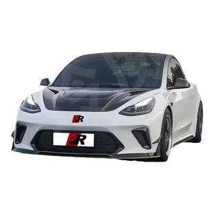 特斯拉Model3改装ROBOT骇客宽体大包围前杠后杠碳纤维前后唇尾翼