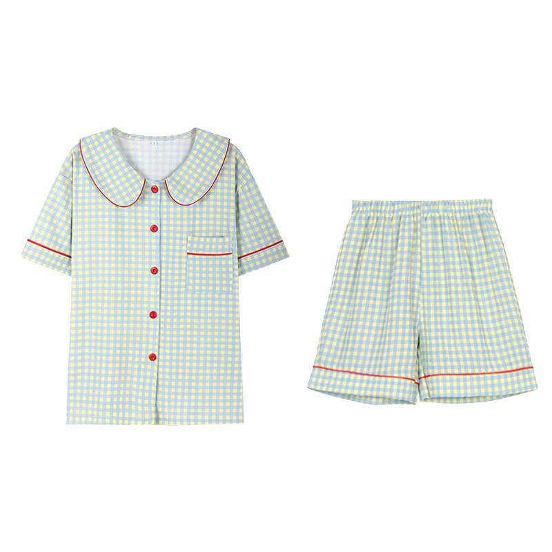 格子睡裙女夏季薄款纯棉短袖2025年新款学生可外穿夏天家居服睡衣
