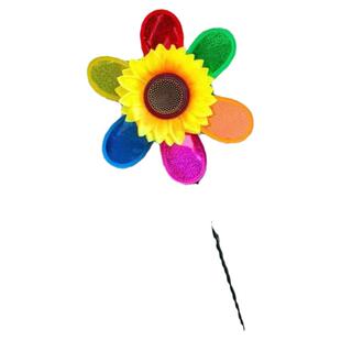 户外七彩亮片向日葵风车儿童手持庭院装扮活动道具教室布置大风车