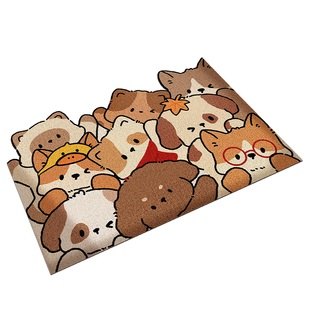 2026新款卡通入户门地垫丝圈防滑脚垫门口耐脏家用垫子可裁剪定制