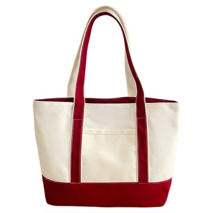 帆布手提袋新款手提单肩两用帆布袋定制logo环保大容量广告宣传袋