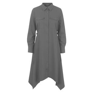 sdeer圣迪奥女装休闲翻领链条不规则衬衫连衣裙S21461223