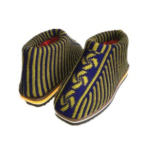 秋冬居家纯手工毛线保暖棉鞋毛线针织棉鞋防滑耐磨鞋底毛线棉靴