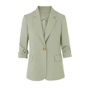 [朗姿奥莱]【朗姿Basic衣橱】气质修身职业通勤西装外套2024夏新